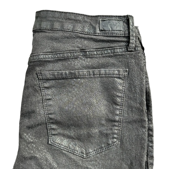 Seven7 Ultra High Rise Skinny Jean Snakeskin Shimmer - Size 10 - Black - Picture 5 of 9